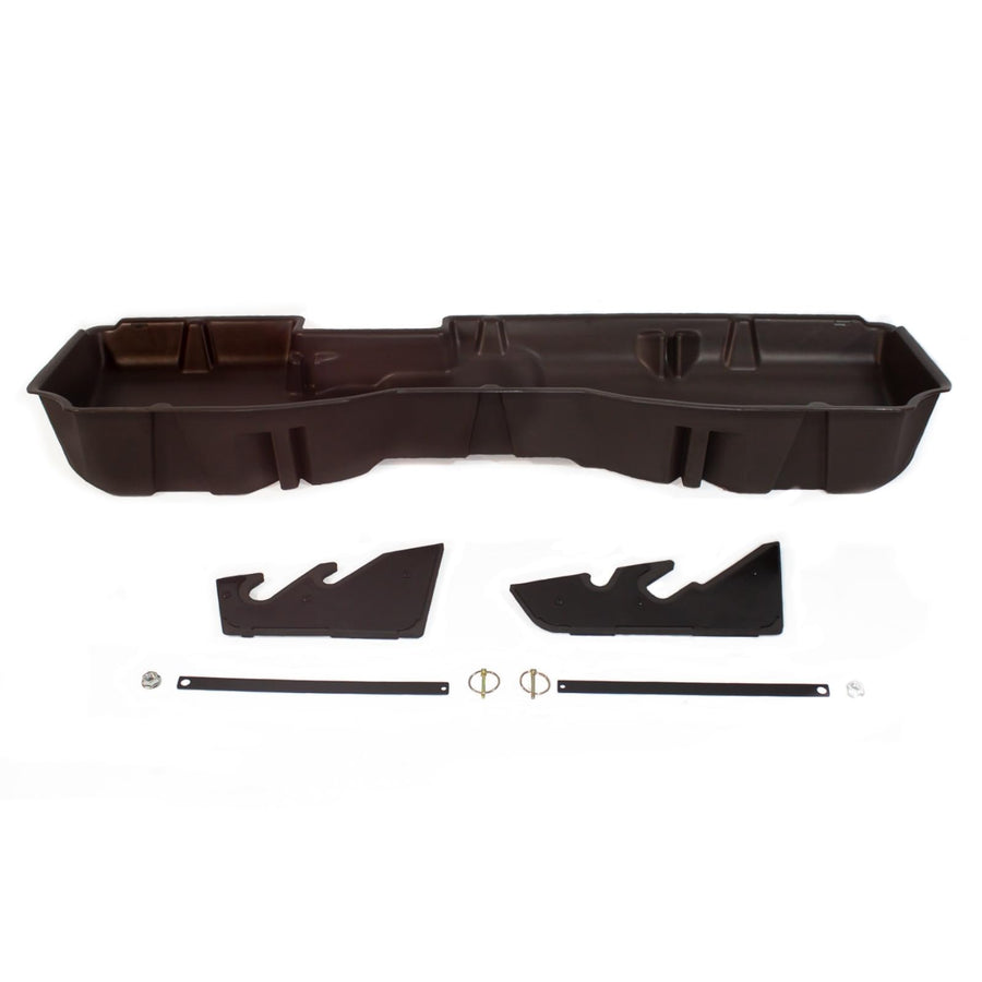 Under Seat Storage DuHa 10303 fits 2014-2018 Silverado/ Sierra Light Duty Crew Cab & 2015-2019 Heavy Duty Crew Cab | Brown Heavy-Duty Back Seat Organizer | Includes Dividers