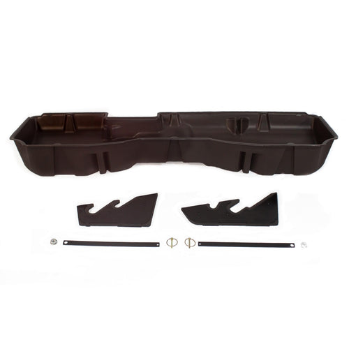 Under Seat Storage DuHa 10303 fits 2014-2018 Silverado/ Sierra Light Duty Crew Cab & 2015-2019 Heavy Duty Crew Cab | Brown Heavy-Duty Back Seat Organizer | Includes Dividers