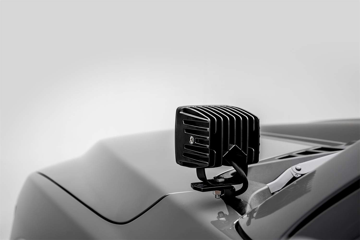 ZROADZ LED Kit Ditch Hood Hinge - Compatible w/ 2018-2020 Ford F150 - Incl. (2) 3 Inch Pod Lights - Mild Steel Gloss Black Finish - Easy Bolt-On Installation - PN #Z365711-KIT2