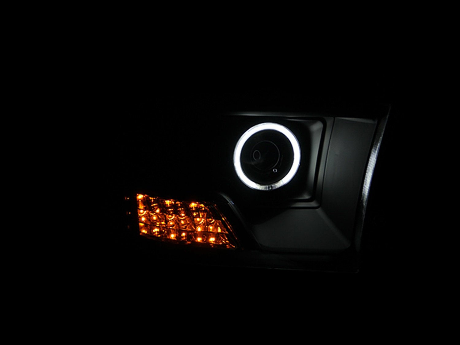 Projector Halo AnzoUSA Black Clear Amber CCFL Headlight - (Sold in Pairs)