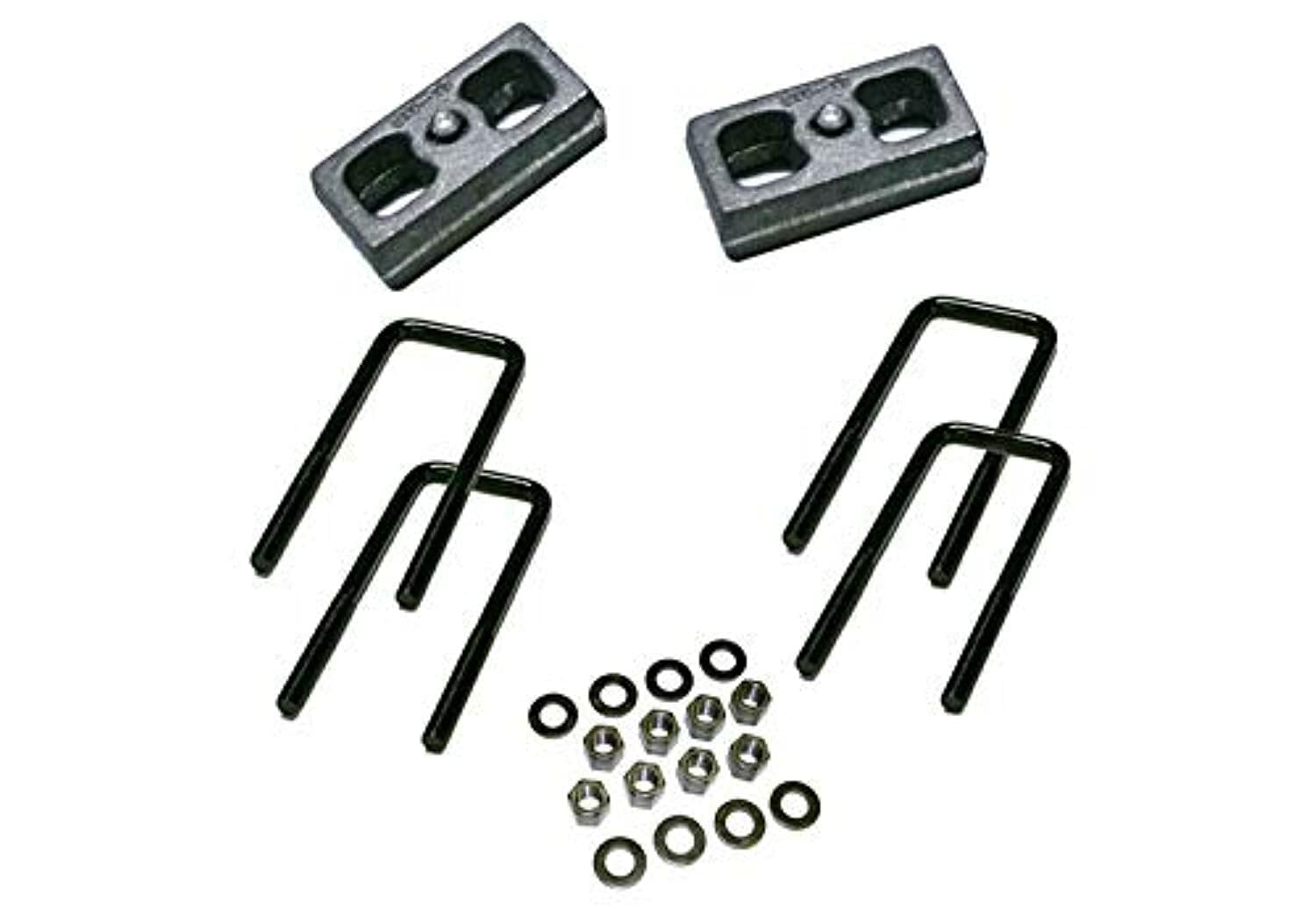 SUPERLIFT SUSPENSION RealTruck 2" Block Kit for Suburban/Blazer/Tahoe | Rear Lift Blocks, U-Bolts, & Hardware | 3225 | Fits 1988-1998 GM 1500 Pickup & 1992-1999 1500 Suburban, Blazer, and Tahoe