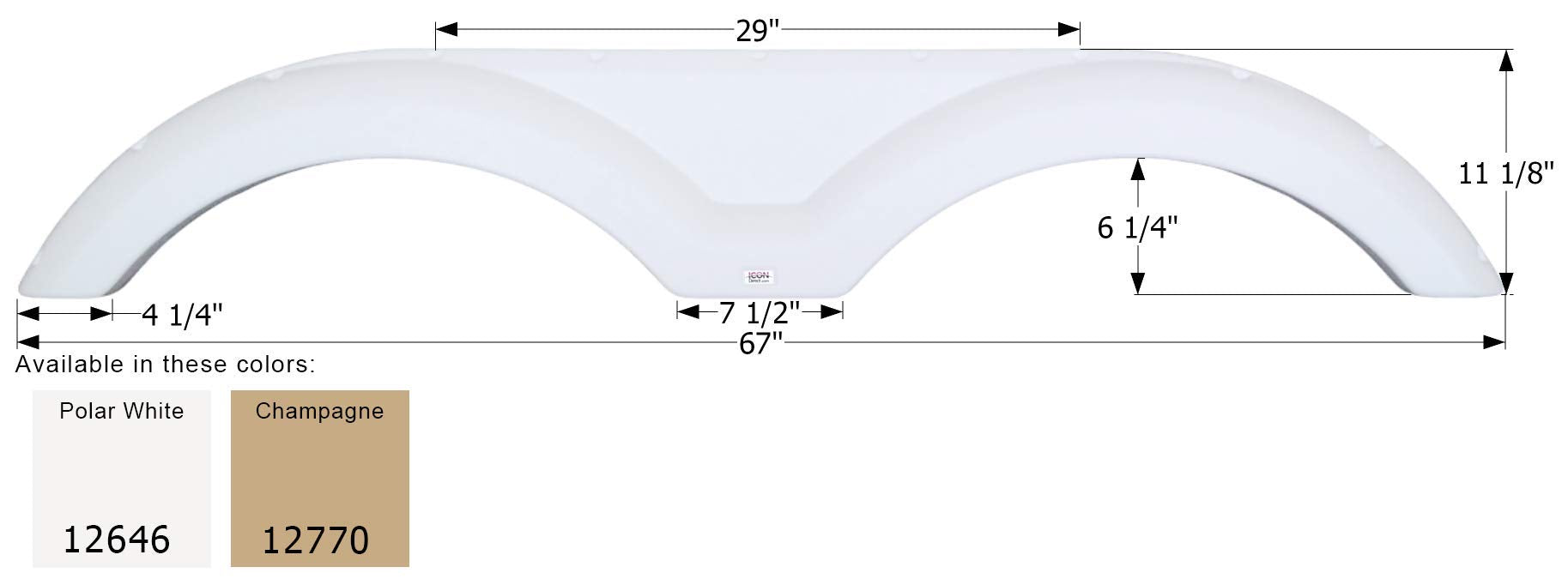 Fender Skirt ICON, Tandem, Sunnybrook, FS2646, Polar White