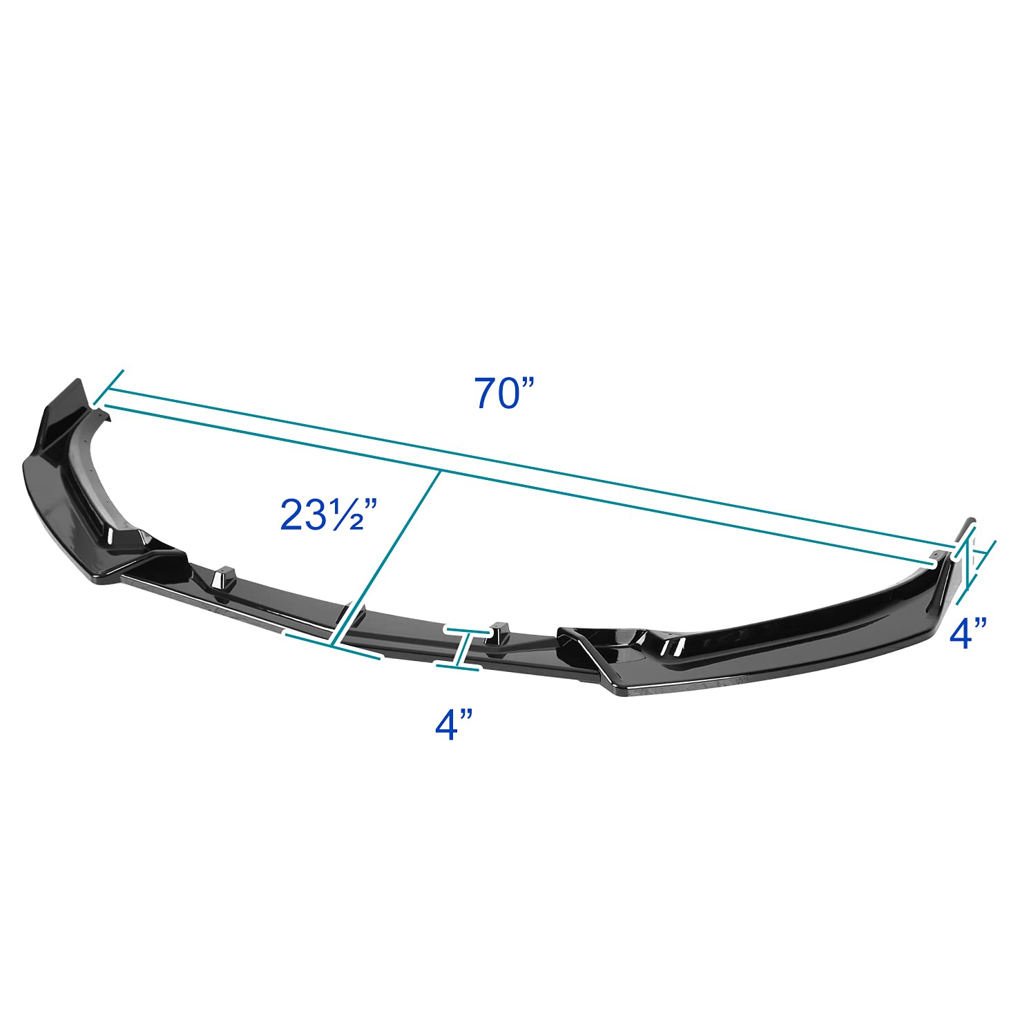 Glossy Black SPEC-D TUNING Front Bumper Lip Spoiler Splitter Body Kit 3PC Compatible with 2014-2018 Mazda 3