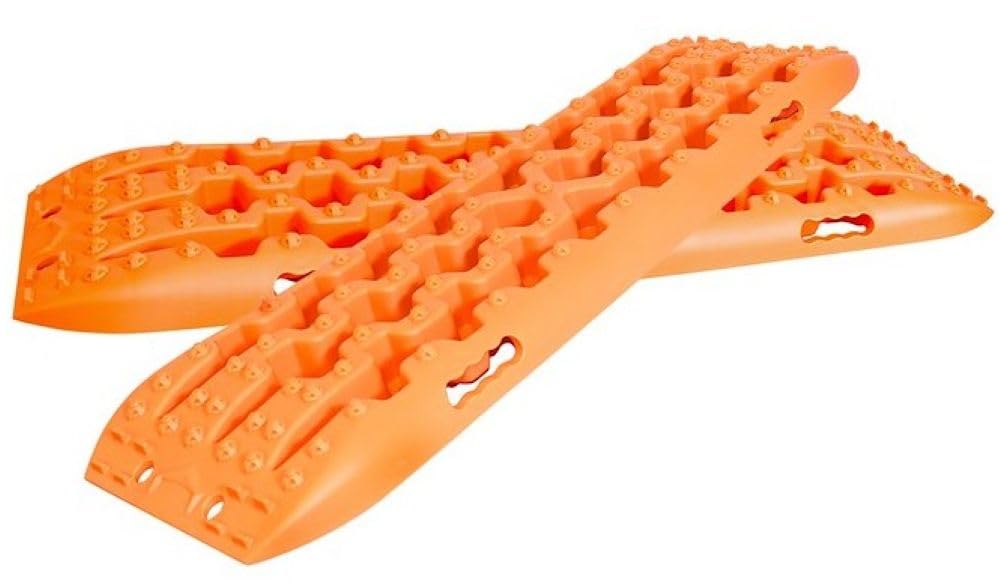 Terravore Trailfx Traction Mat Set of 2 Mats 42.5 Inch x 12.5 Inch x 2.5 Inch, Orange, Injection Molded Reinforced Nylon Supports 20,000 lbs Compression, UV Protected TBOR01