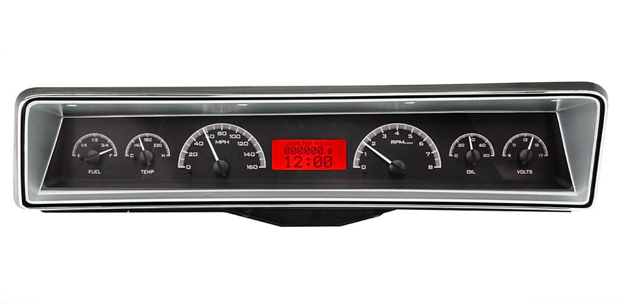 Dakota Digital VHX-66C-NOV-K-R Black Alloy Red 66 67 Chevy Nova Analog Dash Gauges