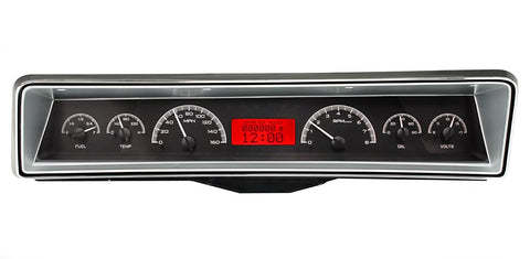 Dakota Digital VHX-66C-NOV-K-R Black Alloy Red 66 67 Chevy Nova Analog Dash Gauges