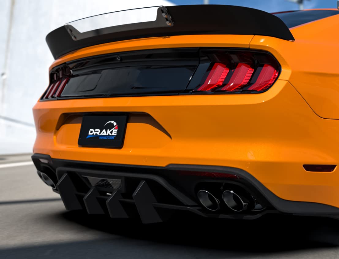 Drake JR3B-6344210-A Muscle Cars S550 Rear Spoiler - Wicker Bill Style - Satin Black