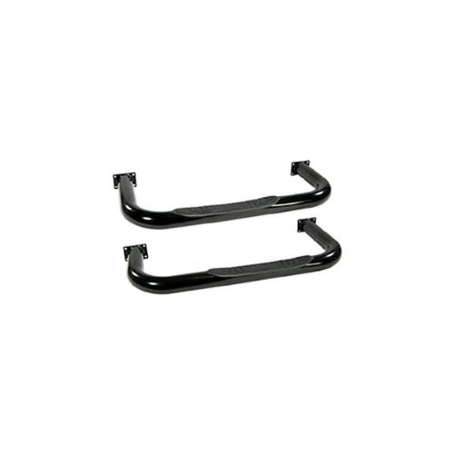 Tube Side Step Kit Rugged Ridge 11590.01, Round, 3 Inch, Black; 76-83 Jeep CJ5