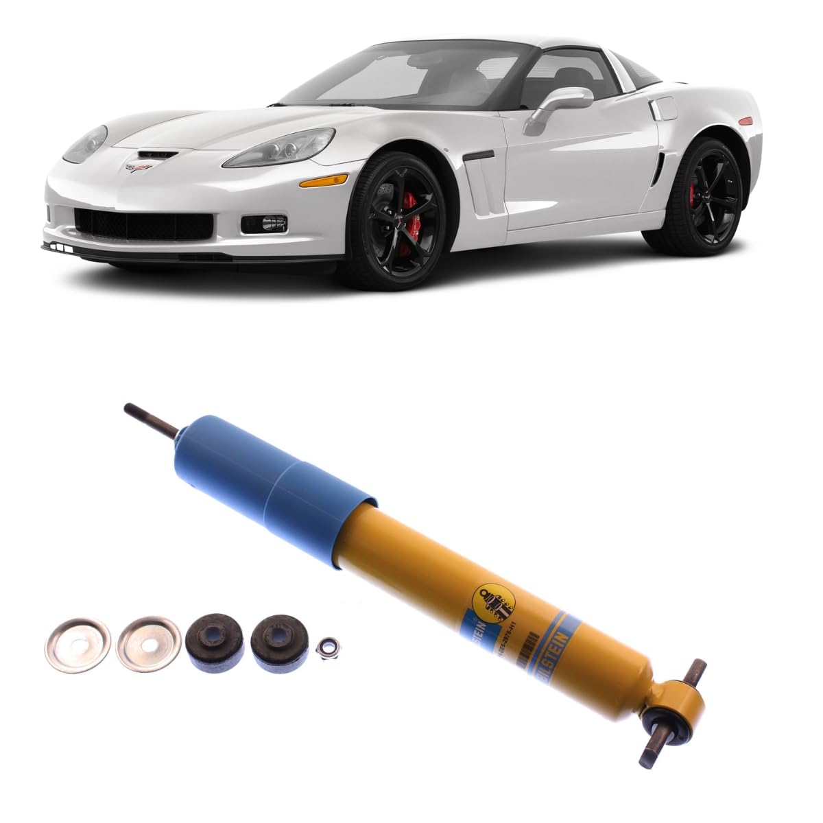 Bilstein B6 Single Performance Front Suspension Shock Absorber Fits 1997 2004 Corvette Convertible w/o ESC | Consistent Fade Free Performance | 24-029759