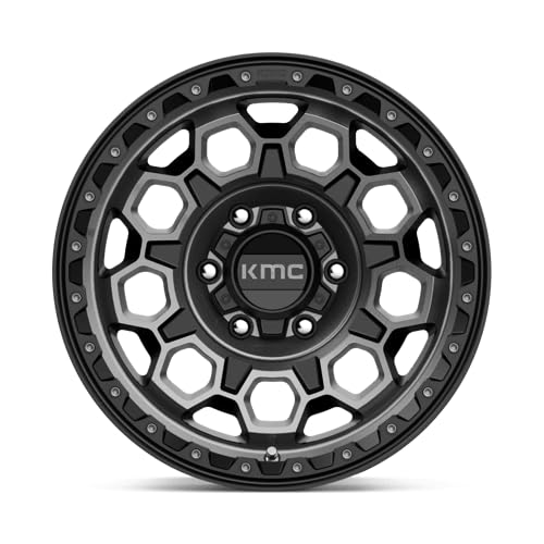 KMC 17X9 TREK 6X5.55 0mm SATIN BLACK WITH GRAY TINT - KM54579068400
