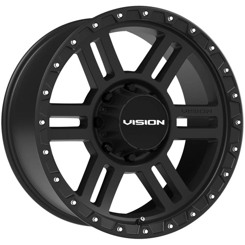 18x9 Vision 354 Manx 2 Satin Black Wheel Rim 8x6.5" +12mm Inch
