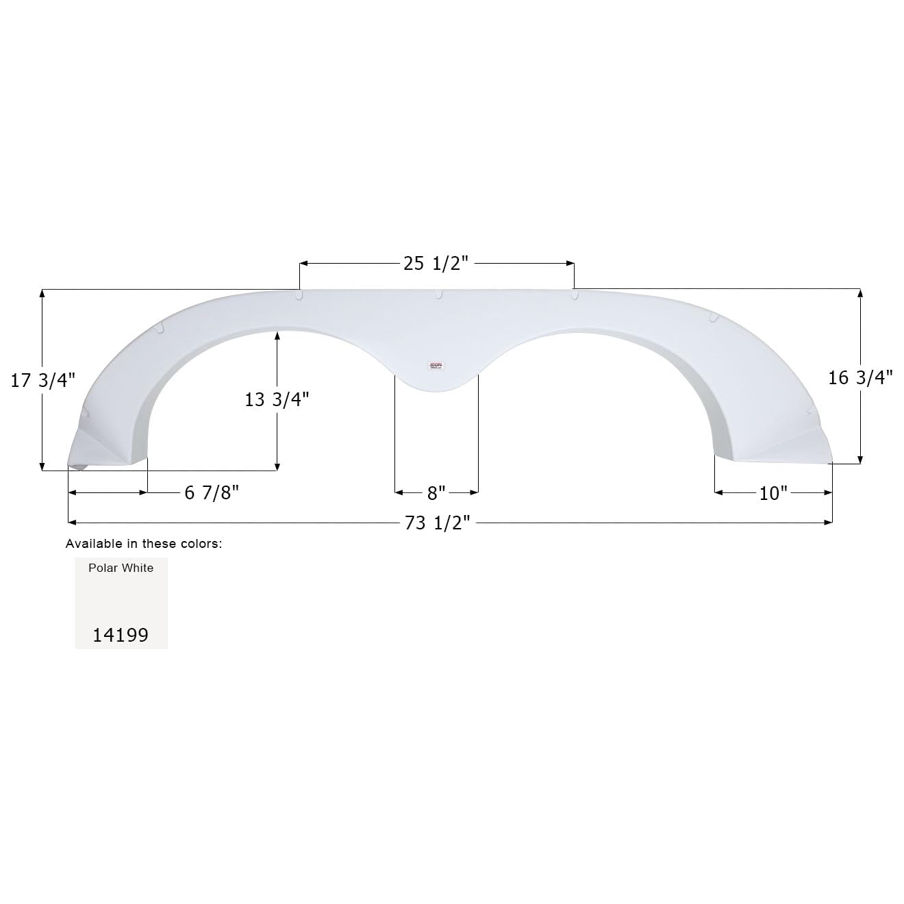 Fender Skirt ICON, Tandem, R-Vision, FS4180, Polar White, LH