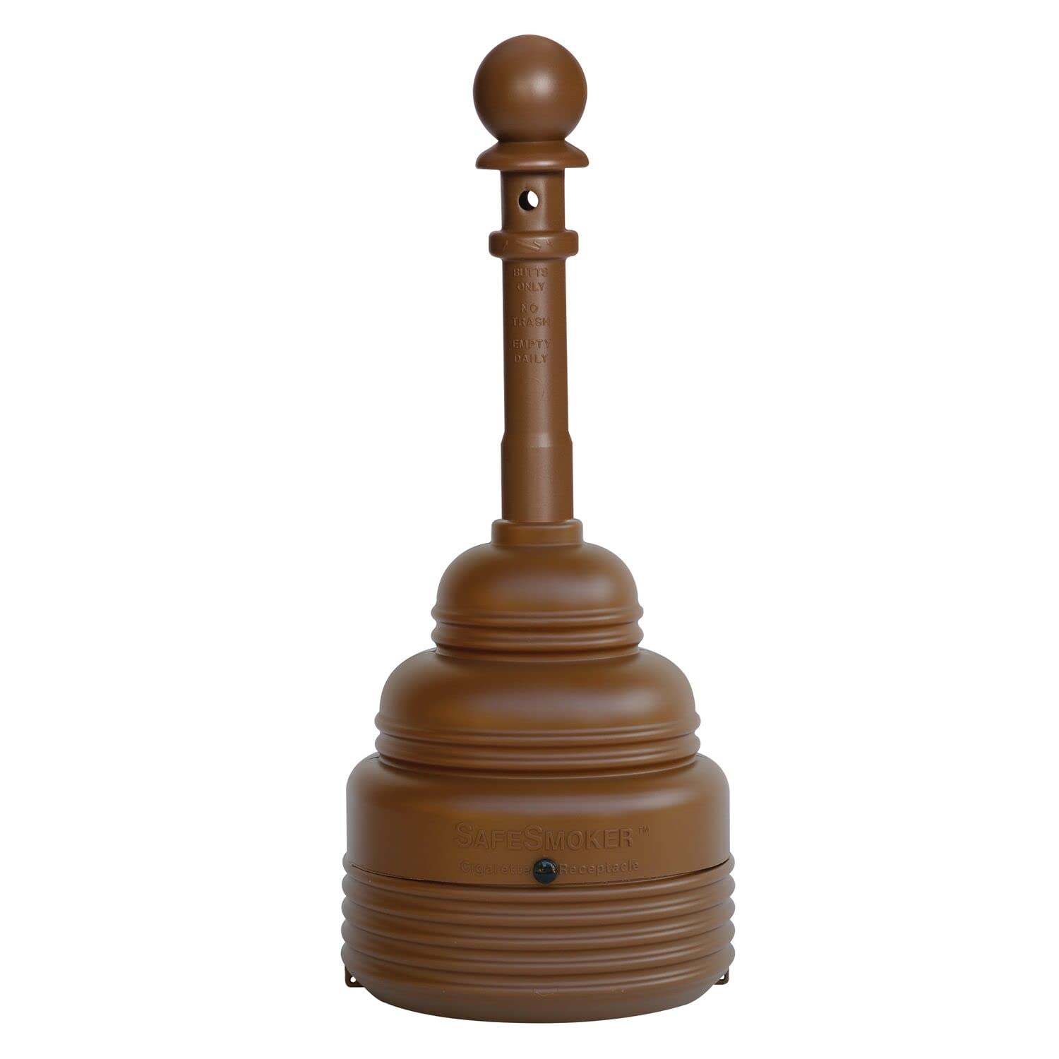 Eagle Outdoor SafeSmoker Ashtray, High Density Polyethylene (HDPE) with Steel Bucket, 4 Gallon, Brown, 1208BROWN