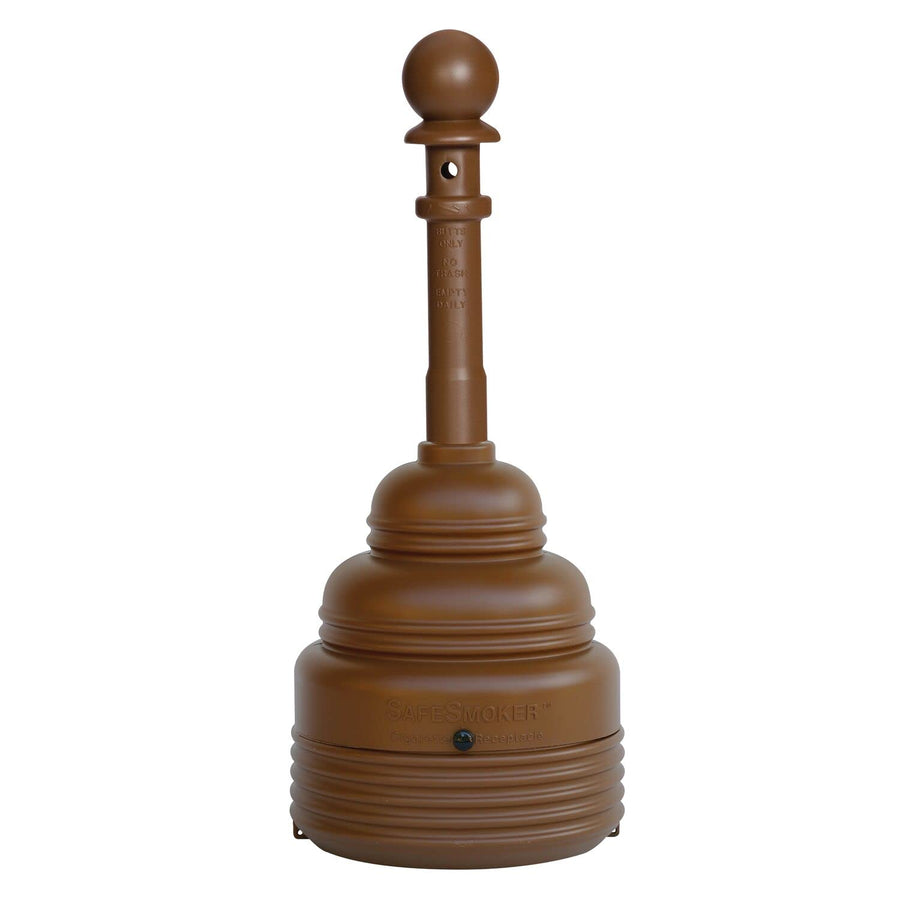 Eagle Outdoor SafeSmoker Ashtray, High Density Polyethylene (HDPE) with Steel Bucket, 4 Gallon, Brown, 1208BROWN