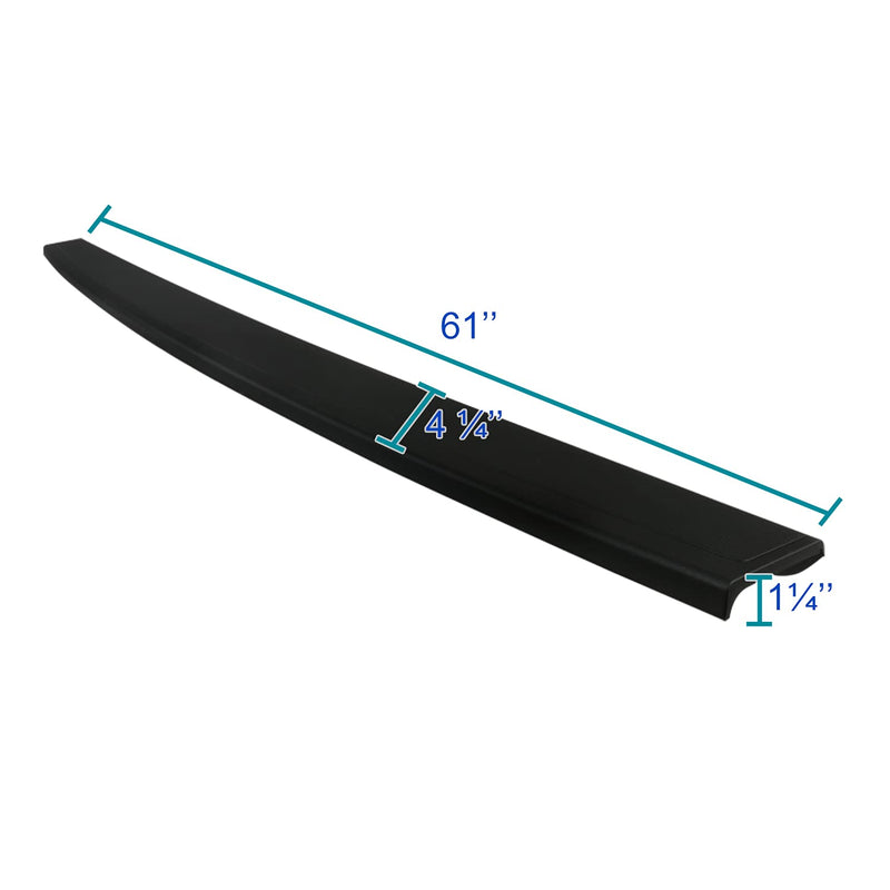 Black Tailgate Moulding Spec-D Tuning Protector Cover Compatible with Chevrolet Chevy Silverado GMC Sierra 1500 2014-2018