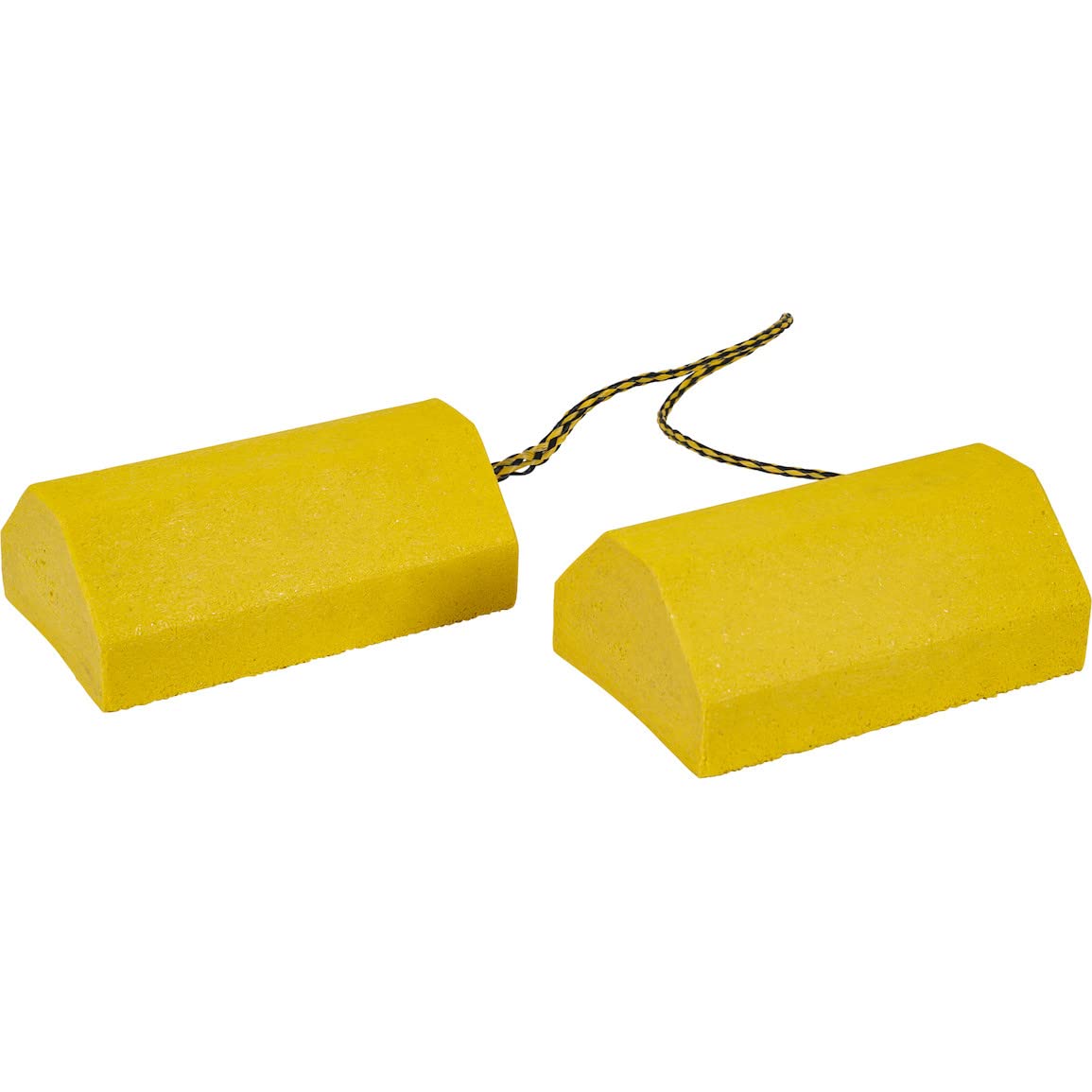 Small Buyers Products WC9642Y Yellow Wheel Chock Set, Lightweight Composite Construction, 32.75 Inch Rope, Ideal for Vehicle Maintenance and Storage, Aviation and Tractors
