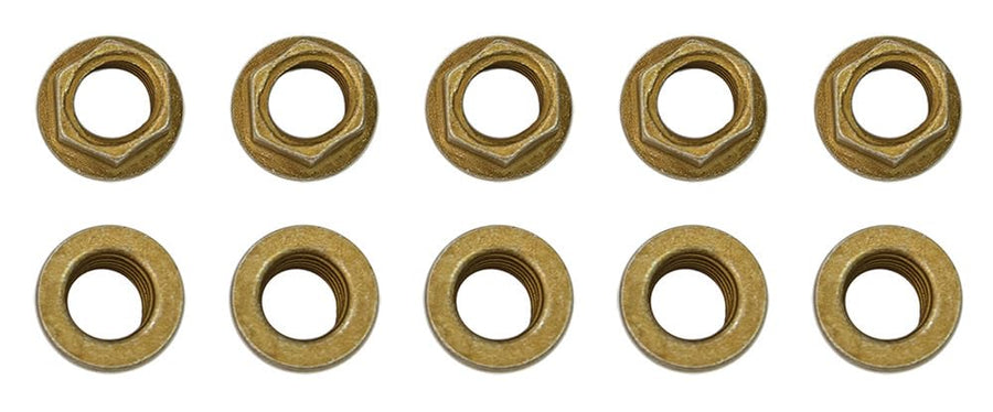 Serrated Flange Nut Moroso, 1/4-28, Pack of 10, Zinc