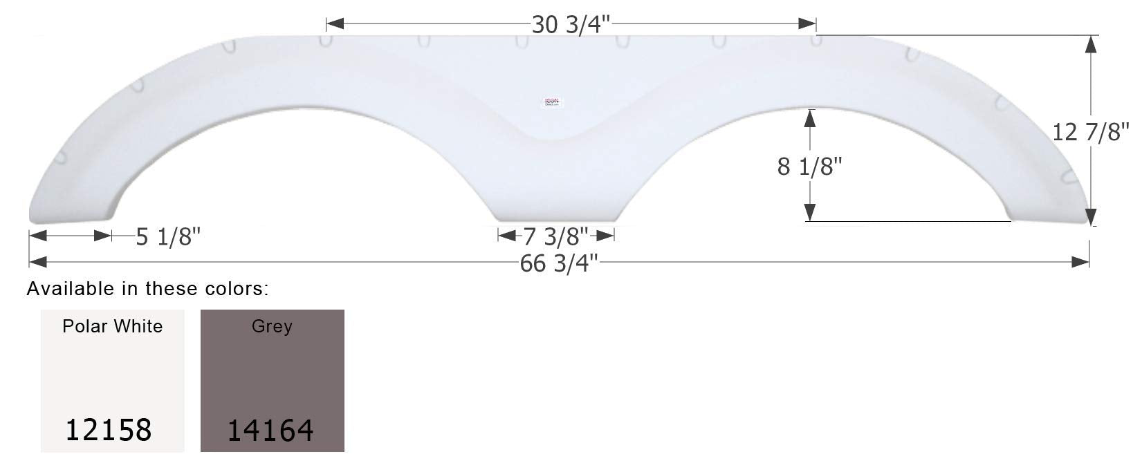 Fender Skirt ICON, Tandem, Cruiser, FS2158, Polar White