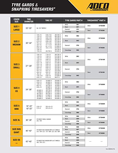 ADCO Silver 3723 Multi Axle Double Diamond Plated Steel Vinyl Tyre Gard Wheel Cover (Fits 27"-29")
