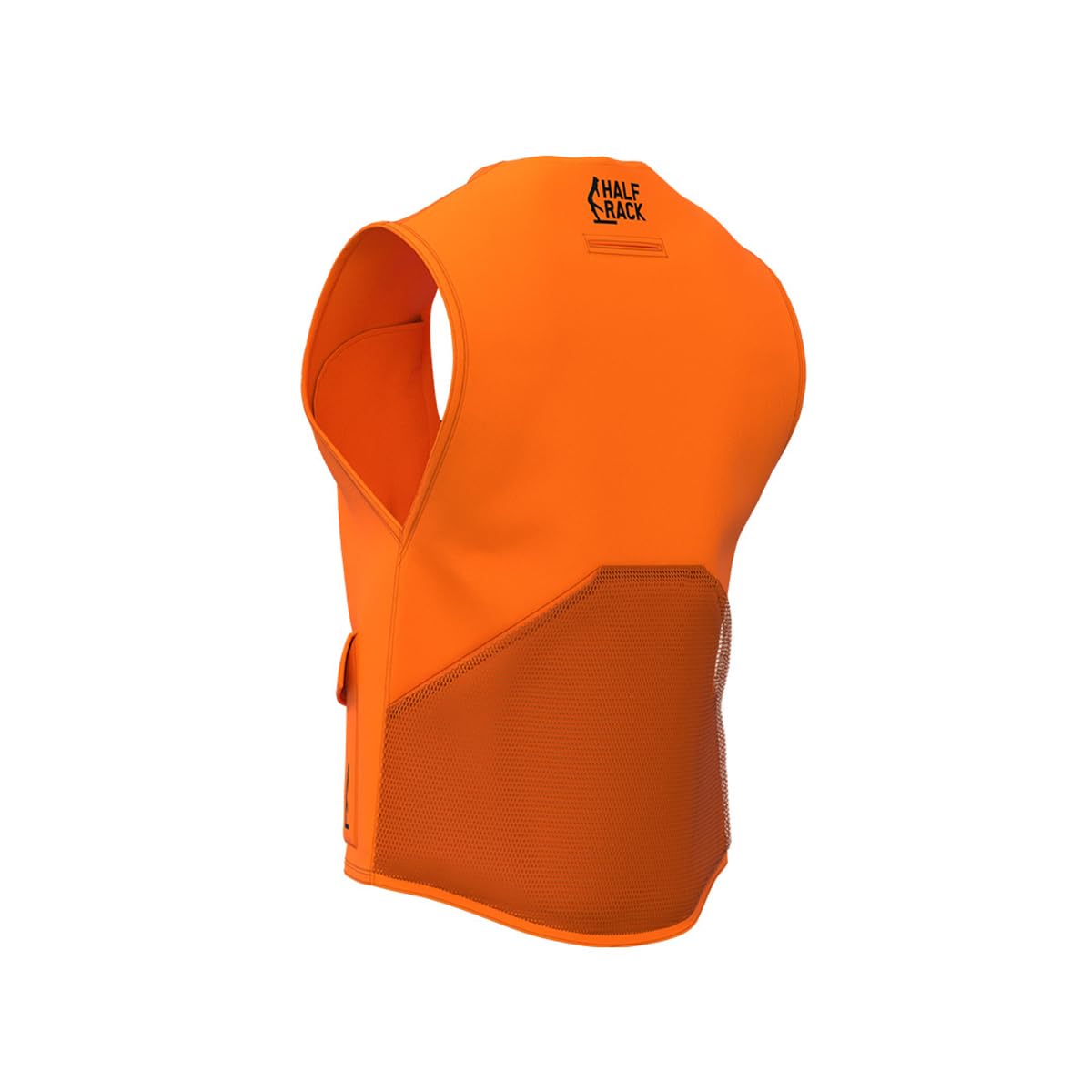 Blaze Orange Safety Vest Half Rack Deluxe - Zipper Closure - Two Large Front Pockets & Dual Access Back Storage Pocket, S/M