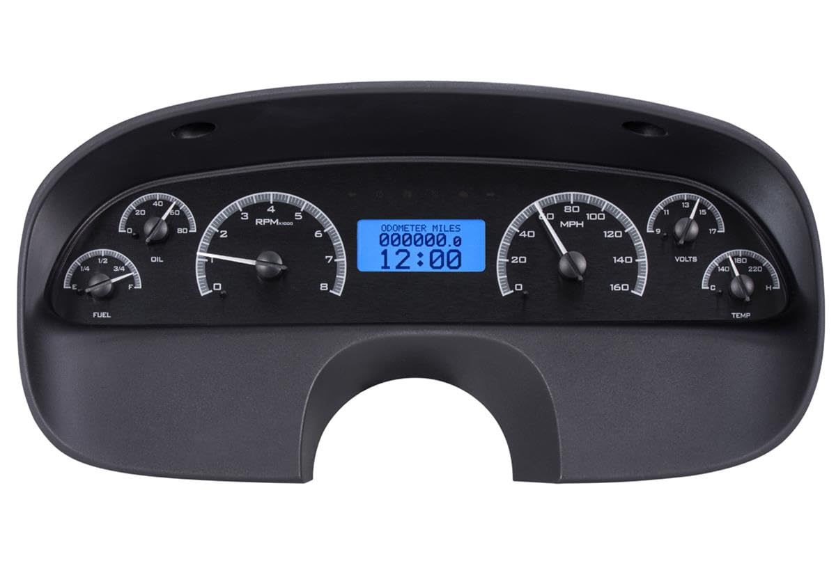 Dakota Digital VHX-94C-CAP-K-B Gauge Instrument System Compatible with 1994-96 Chevy Caprice/Impala SS Black Alloy Blue Backlighting