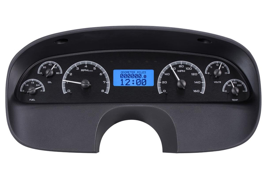 Dakota Digital VHX-94C-CAP-K-B Gauge Instrument System Compatible with 1994-96 Chevy Caprice/Impala SS Black Alloy Blue Backlighting