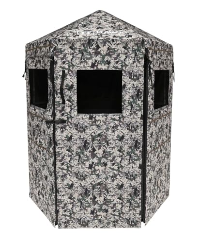 Hawk Scout Down & Out Hunting Durable 74'' Height No-Tool Assembly Camo Concealing Ground Panel Blind with Silent Magnetic Closures & Multiple Windows