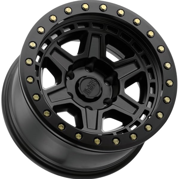RENO Black Rhino Hard Alloys 17X9, 5X4.5, 4.29, -18mm MATTE BLACK W/ BRASS BOLTS - 1790REN-85114M71