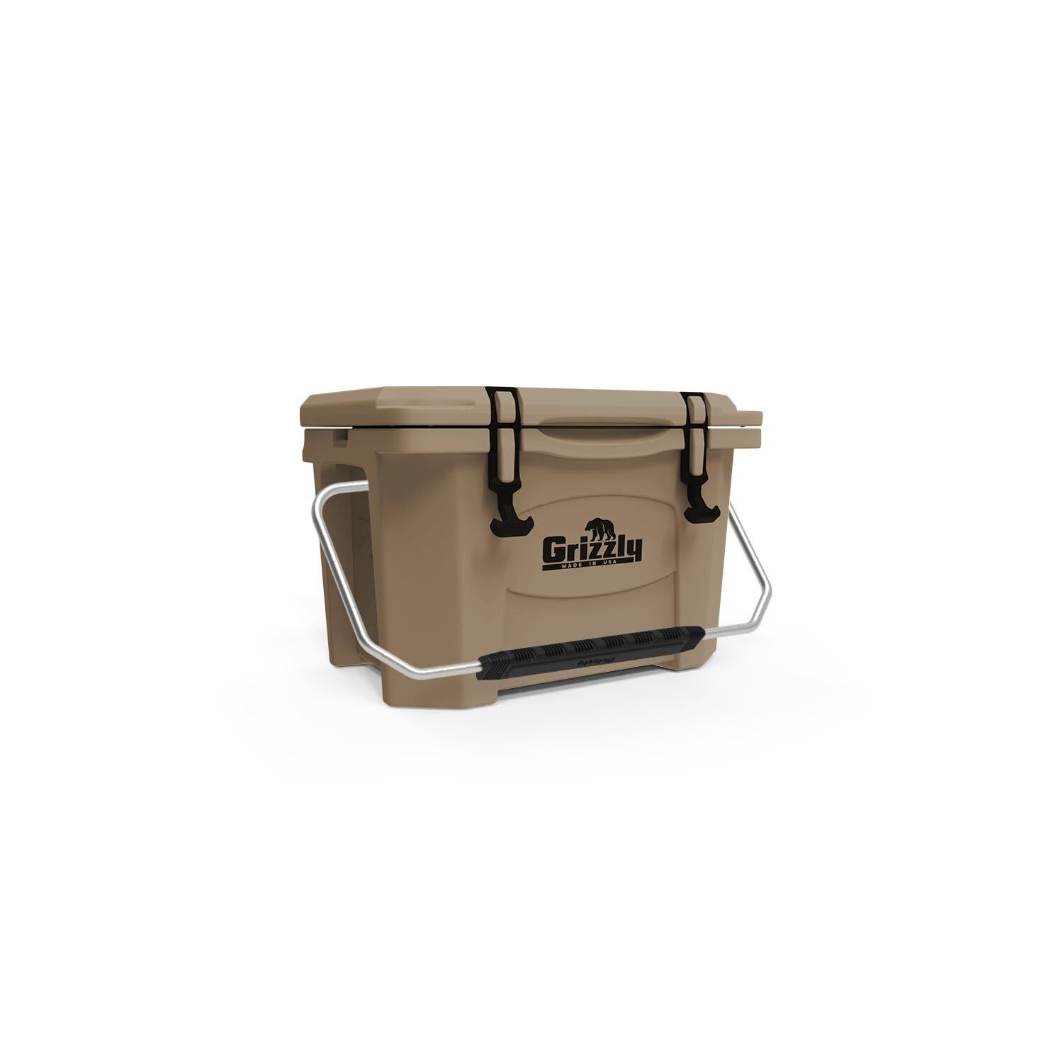 20 Cooler Grizzly | 20 qt Ice Chest Durable Rotomolded Insulated | Made in USA | Warranty for Life | For Beach Boat Camping Fishing Hunting | G20 | Tan