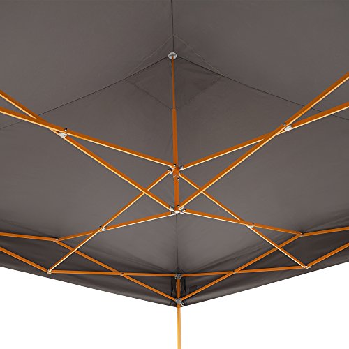 E-Z UP Instant Shelter Vantage Canopy, 10' x 10', Steel Orange Powder-Coated Steel Frame with Wide-Trax Roller Bag & 4 Piece Spike Set, Gray
