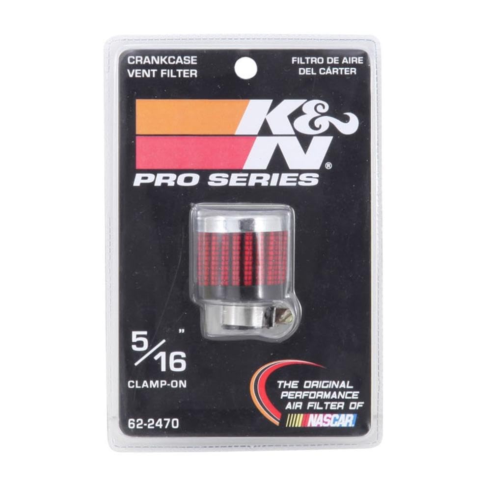 K&N Air Filter/Breather Vent: High Performance, Premium, Washable, Replacement Engine Filter: Flange Diameter: 0.3125 in, Filter Height: 1.125 in, Flange Length: 0.4375 in, Shape: Breather, 62-2470