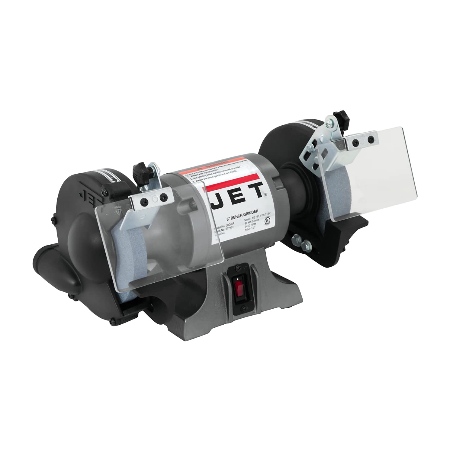JET 6-Inch Grinder Bench, 3450 RPM, 1/4 HP, 115V 1Ph (Model JBG-6)