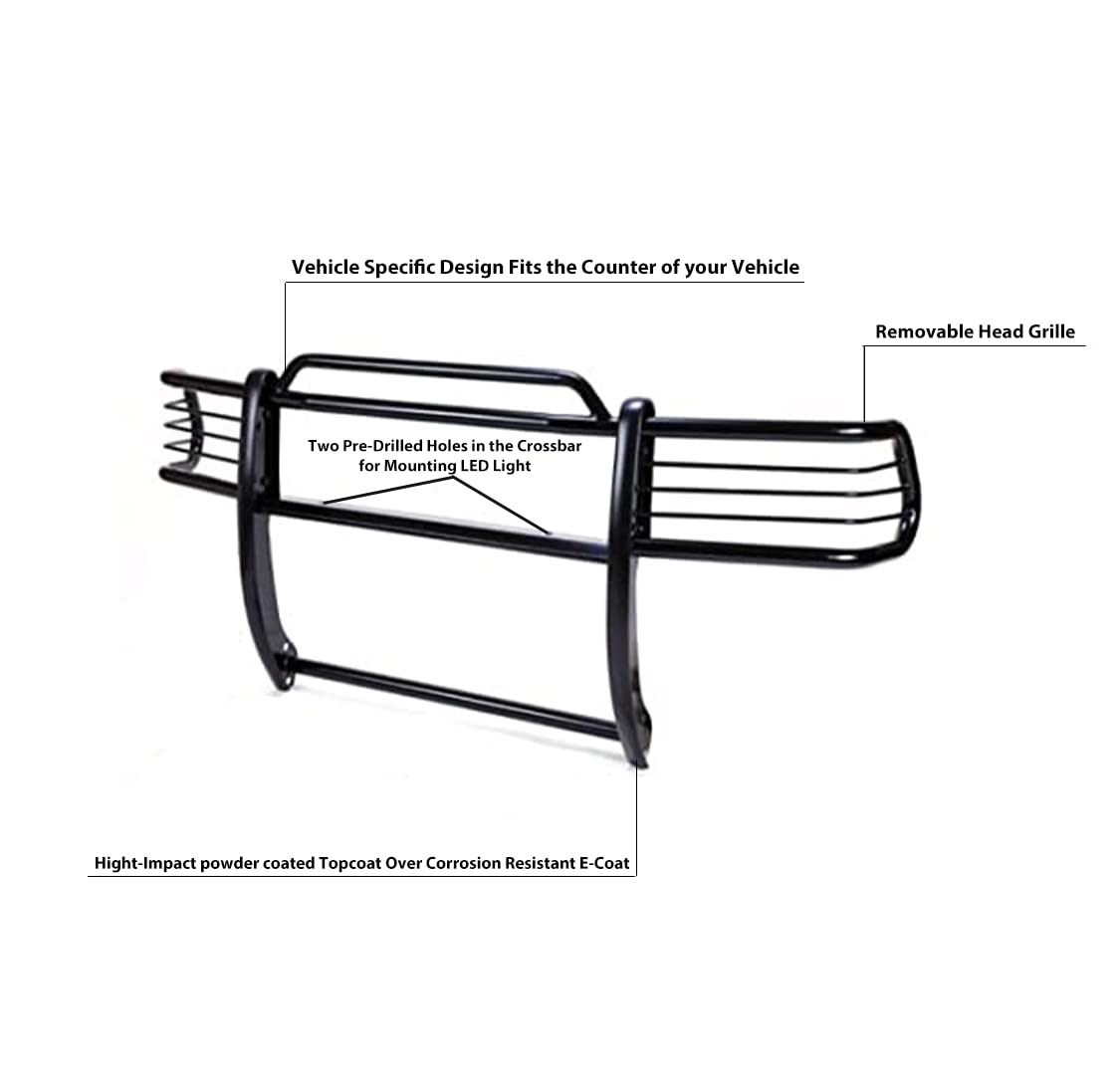 Grille Brush Black Horse Bumper Guard Modular Compatible with 2000-2004 Nissan Frontier|2000-2004 Nissan Xterra-17NI26MA