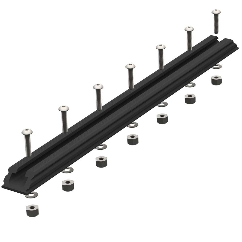 GTSL90 YakAttack GearTrac – 12" Black | Polymer Kayak Gear Track Rail | Compatible with 1/2" Wide Track Hardware | Includes Stainless Hardware | USA-Made Yak Attack Mounting Solution