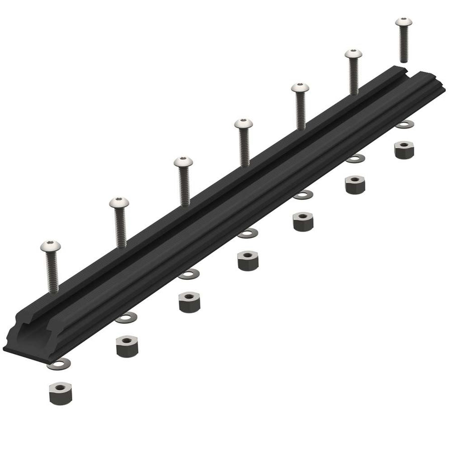 GTSL90 YakAttack GearTrac – 12" Black | Polymer Kayak Gear Track Rail | Compatible with 1/2" Wide Track Hardware | Includes Stainless Hardware | USA-Made Yak Attack Mounting Solution