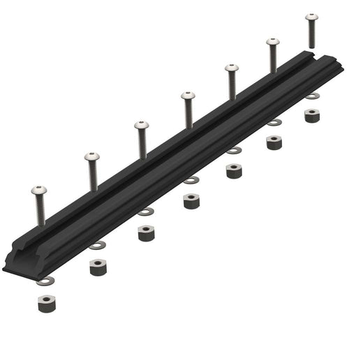 GTSL90 YakAttack GearTrac – 12" Black | Polymer Kayak Gear Track Rail | Compatible with 1/2" Wide Track Hardware | Includes Stainless Hardware | USA-Made Yak Attack Mounting Solution