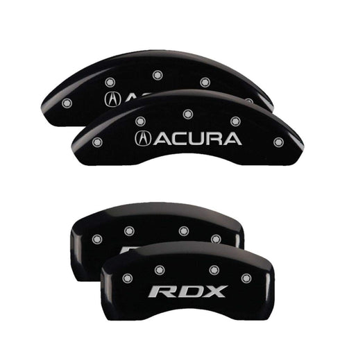 MGP Caliper Covers Black Powder Coat Finish 39019SRDXBK Engraved Caliper Cover with Silver Characters, Set of 4 "Acura/RDX"