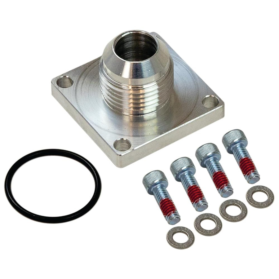 Moroso Square Base 22751 Dry Sump Fitting w/ 4 Bolt Flange, #10AN Male