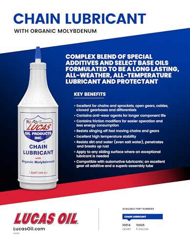 Chain Lubricant Lucas Oil 10014 with Organic Molybdenum - 1 Quart