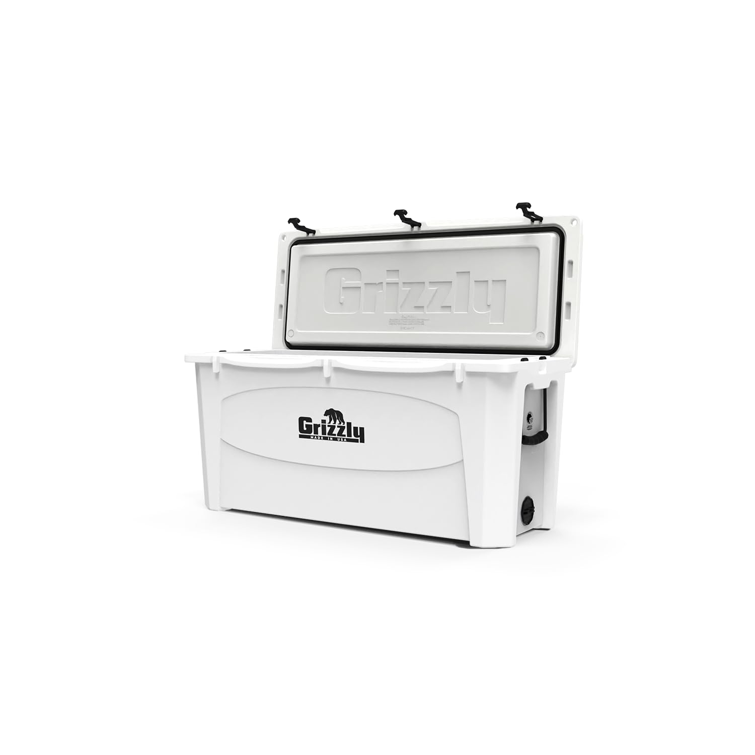 165 Cooler Grizzly | 165 qt Ice Chest Durable Rotomolded Insulated | Made in USA | Warranty for Life | for Beach Boat Camping Fishing Hunting | G165 | White