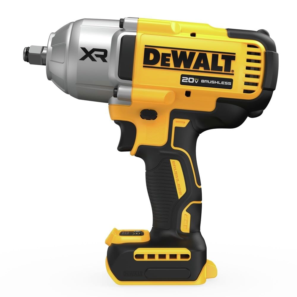 20V MAX DEWALT Cordless Impact Wrench, 1/2 Impact Gun, 4-Speed High Torque with Hog Ring Anvil and LED Light, Brushless Motor, Precision Wrench, Tool Only (DCF900B)