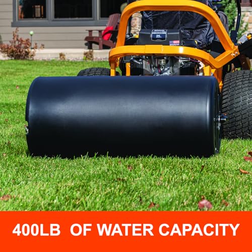 18" x 36" Agri-Fab Tow Behind Poly Lawn Roller 400 lbs weight with water, Poly Drum and Steel Frame, with Plug. Designed for Lawn and Garden Tractors