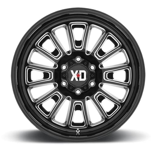 Xd864 Rover Gloss Black Milled Wheel with Alloy Steel XD Wheels (22 x 12. inches /8 x 125 mm, -44 mm Offset)