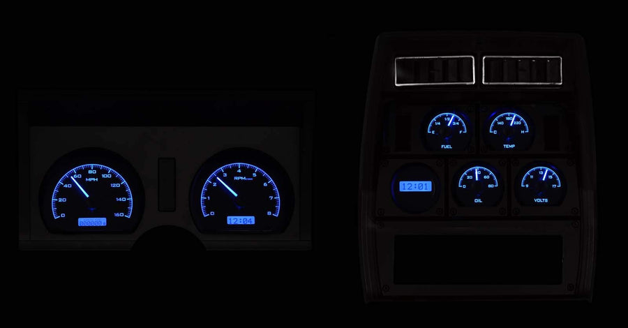 Dakota Digital VHX-78C-VET-K-B Analog Dash Gauges Black Alloy Blue 78-82 Chevy Corvette
