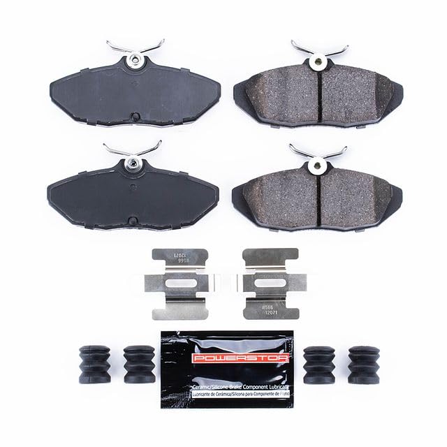 Power Stop Z23-599 Z23 Evolution Sport Carbon Fiber Infused Ceramic Brake Pads with Hardware For Viper, Thunderbird, Thunderb, Jaguar S-Type, Lincoln Mark VIII, Cou, Cougar [Model Specific]