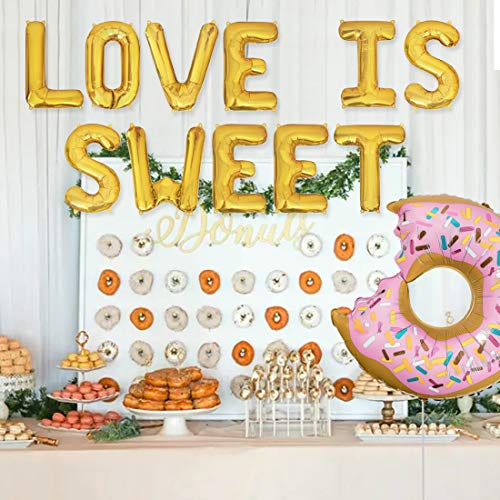 Donut Sweet Decorations Party LOVE IS SWEET Balloons Bridal Shower Engagement Bachelorette Sweet Candy Wedding Supplies Decorations