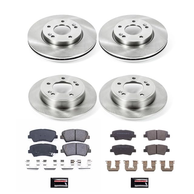 Brake Kit PowerStop For Elantra 2011-2016, Elantra Coupe 2013-2014 [Model Specific] - Autospecialty Front and Rear OE Disc Rotors & Ceramic Brake Pads Replacement, KOE6504