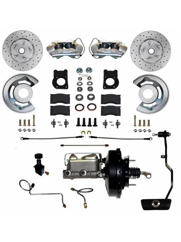 Power Disc Brake Conversion LEED BRAKES 67-69 Ford Auto Transmission 4 Piston Caliper Maxgrip Xds Rotors