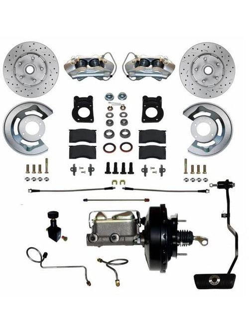 Power Disc Brake Conversion LEED BRAKES 67-69 Ford Auto Transmission 4 Piston Caliper Maxgrip Xds Rotors