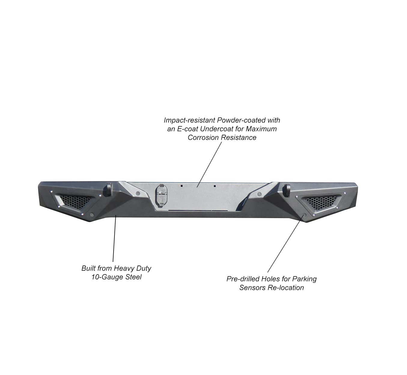 Heavy Duty Black Horse Armour Rear Bumper Matte Black Compatible with 2020-2025 Jeep Gladiator-ARB-JG20